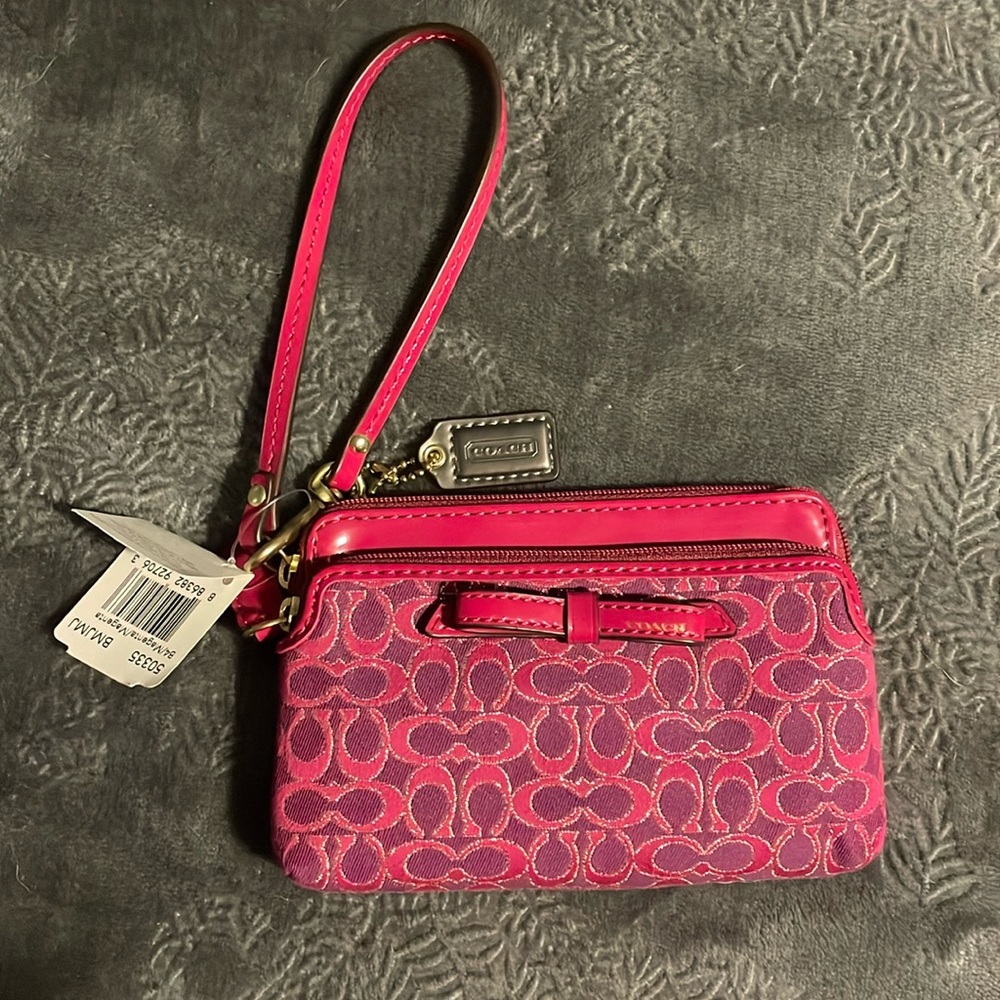 Pink Coach Wristlet